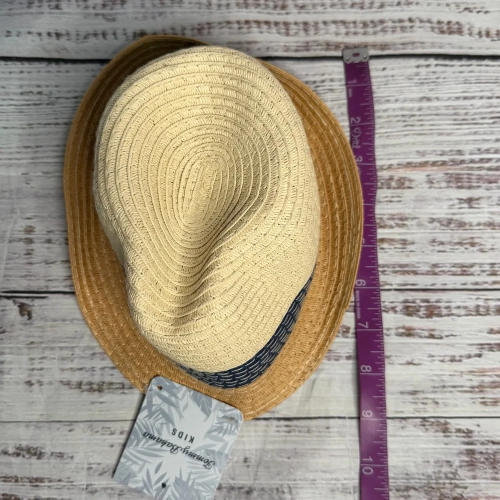 Tommy Bahama Kids Striped Woven Straw Hat‎ Blue One Size NEW